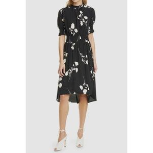 Ba&sh black and white floral Poppy midi dress